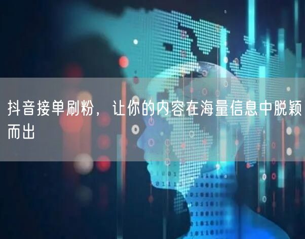抖音接单刷粉，让你的内容在海量信息中脱颖而出
