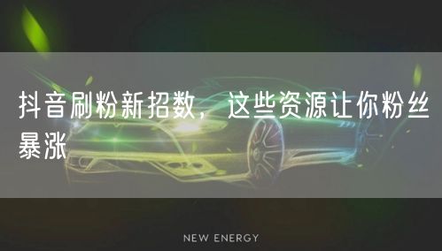 抖音刷粉新招数，这些资源让你粉丝暴涨