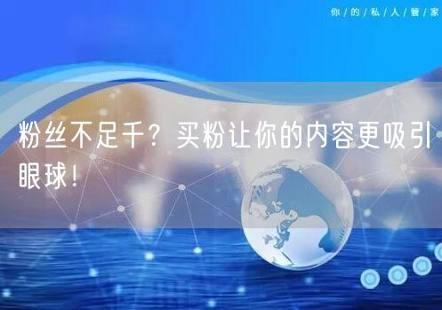 粉丝不足千？买粉让你的内容更吸引眼球！