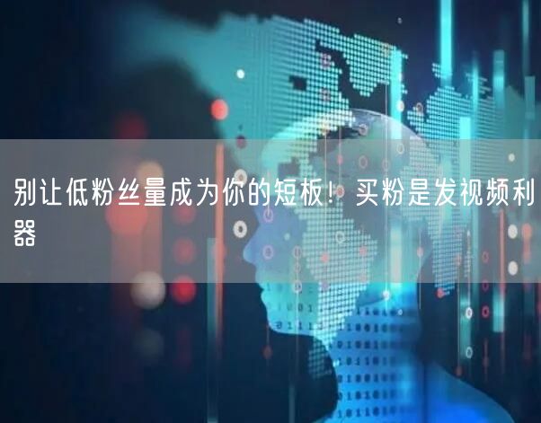 别让低粉丝量成为你的短板！买粉是发视频利器