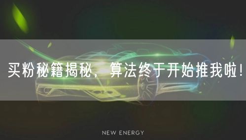 买粉秘籍揭秘，算法终于开始推我啦！