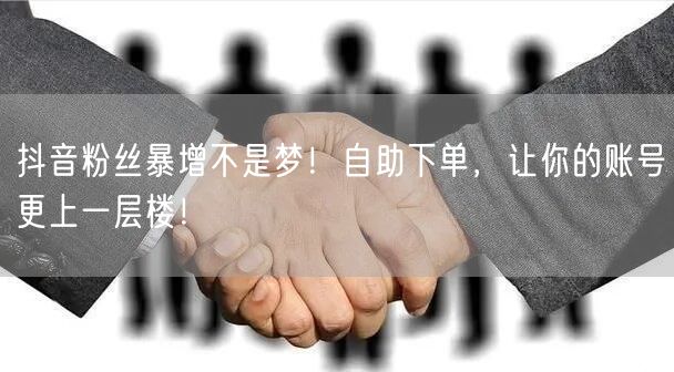 抖音粉丝暴增不是梦！自助下单，让你的账号更上一层楼！