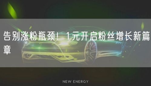 告别涨粉瓶颈！1元开启粉丝增长新篇章
