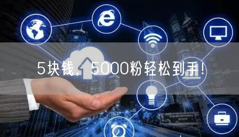 5块钱，5000粉轻松到手！