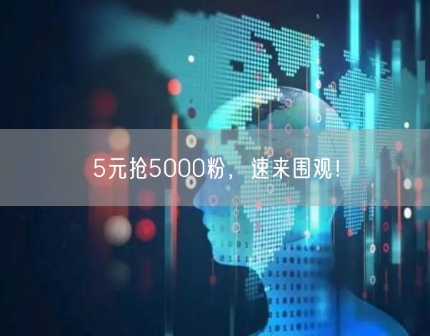5元抢5000粉，速来围观！