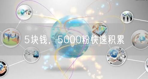 5块钱，5000粉快速积累