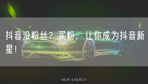 抖音没粉丝？买粉，让你成为抖音新星！