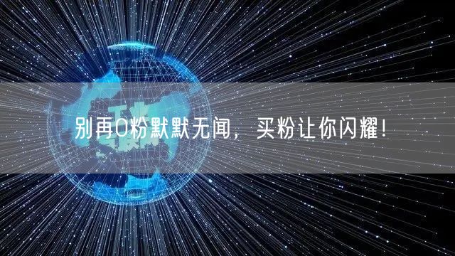 别再0粉默默无闻，买粉让你闪耀！