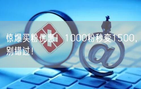 惊爆买粉优惠！1000粉秒变1500，别错过！