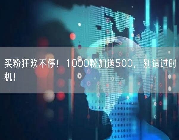 买粉狂欢不停！1000粉加送500，别错过时机！
