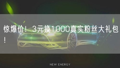 惊爆价！3元换1000真实粉丝大礼包！