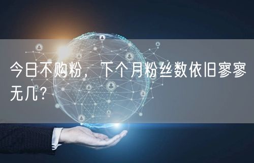 今日不购粉，下个月粉丝数依旧寥寥无几？